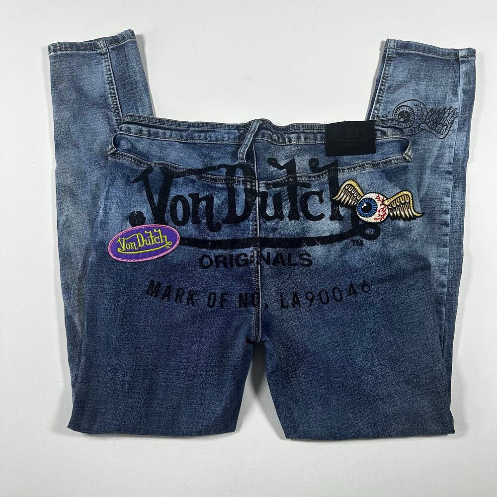 Vintage Von Dutch Eyeball Low-Rise Skinny Jeans 9